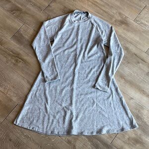 Rebel Sugar Size Small Fit and Flare Longsleeve Dress Heathered Grey